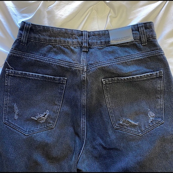 High-Waisted Jeans with Mesh Filled Rips - Picture 4 of 5